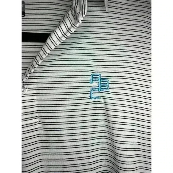 Callaway Polo Mens L White Striped OptiDri Performance Shirt Golf Logo - Picture 2 of 15